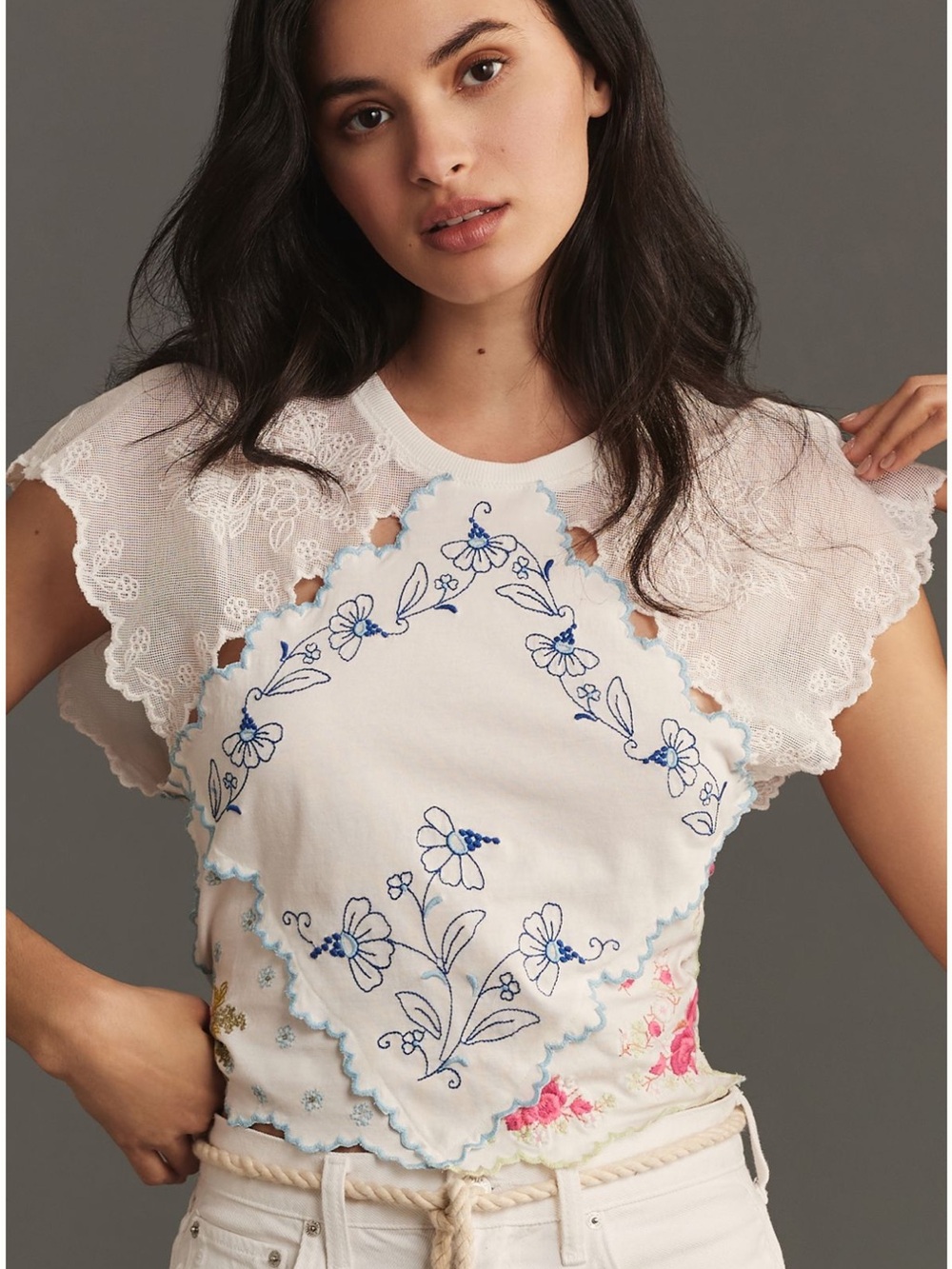 Short-Sleeve Pieced Hanky
Crop Top